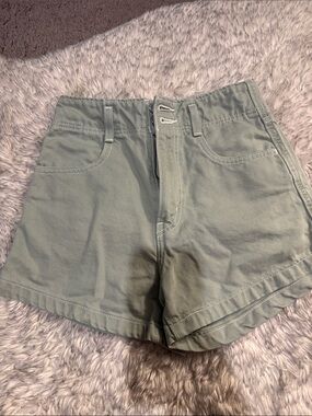 Levi's High-Waist Shorts in Sage Green